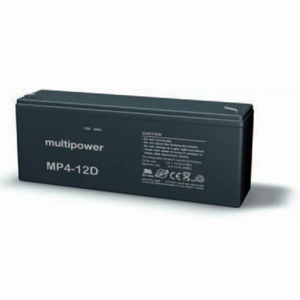 Batería Multipower MP4-12D . Tecnología AGM. 12V - 4Ah (195x47x76mm)