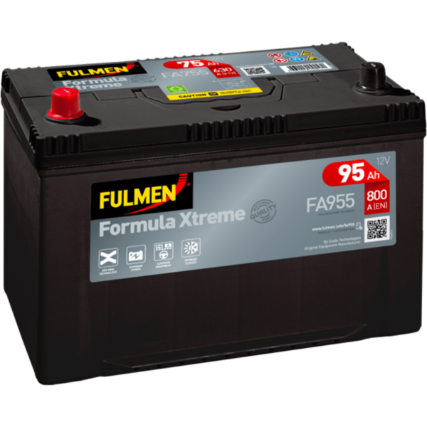 Batería Fulmen FA955 Formula Xtreme. 12V - 95Ah/800A (EN) Caja M27 (306x173x222mm)