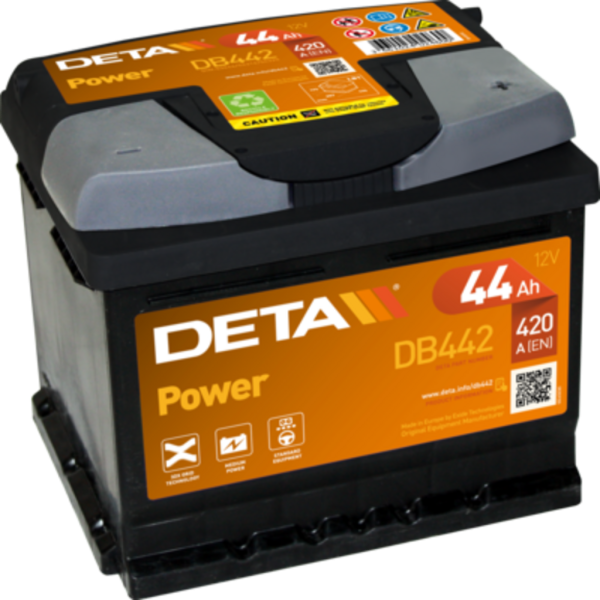 Batería Deta DB442 Power. 12V - 44Ah/420A (EN) Caja LB1