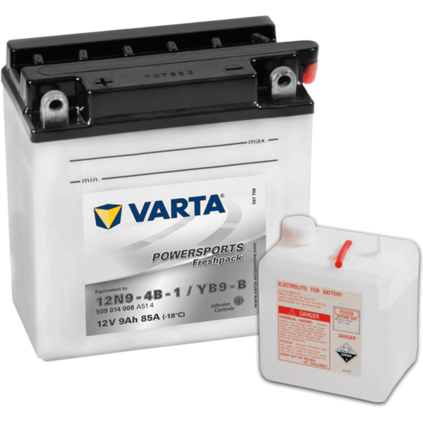 Batería Varta YB9-B Motocicleta. 12V - 9Ah/80A (EN) (136x76x134mm)