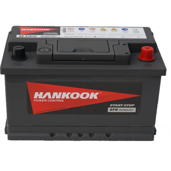 Batería Hankook SE57010 . Tecnología EFB. 12V - 70Ah/650A (EN) Caja L3 (277x174x190mm)