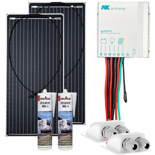 Kit placa solar camper 200W Flex a-Tronix con regulador de carga MPPT
