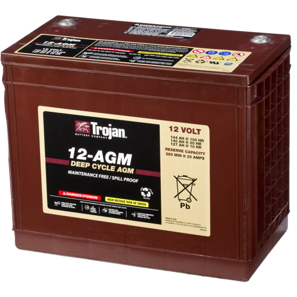 Batería Trojan 12-AGM 12 Volt Deep-Cycle Agm Batteries. 12V - 140Ah (344x172x276mm)