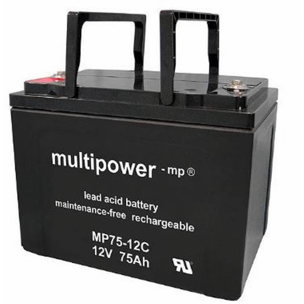 Batería Multipower MP75-12C . Tecnología AGM. 12V - 75Ah (260x170x210mm)