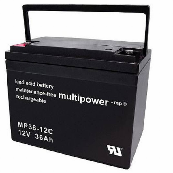 Batería Multipower MP36-12C . Tecnología AGM. 12V - 36Ah (197x130x159mm)