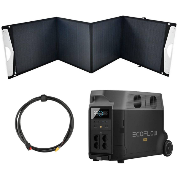 Kit estación de energía portátil 200W EcoFlow Delta Pro 3600Wh con panel solar plegable y USB