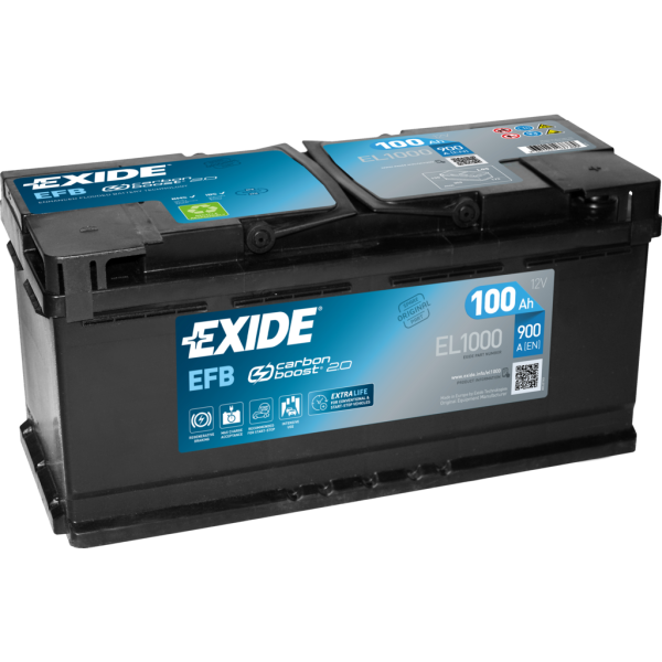Batería Exide EL1000 Efb. Tecnología EFB. 12V - 100Ah/900A (EN) Caja L5 (353x175x190mm)
