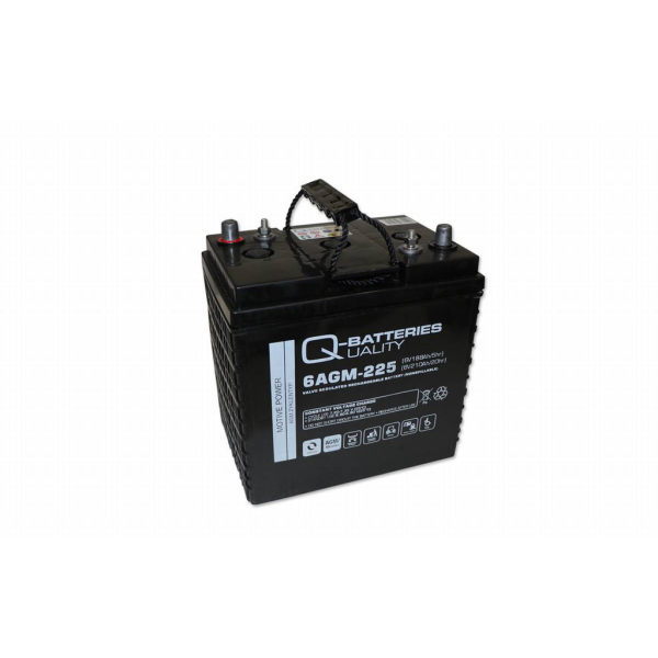 Batería Qbatteries 6AGM-225 Agm Traction Battery. Tecnología AGM. 6V - 210Ah (260x180x252mm)