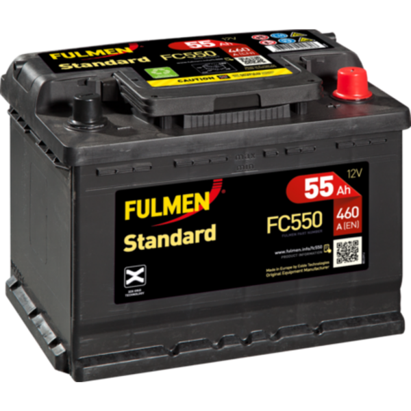 Batería Fulmen FC550 Classic. 12V - 55Ah/460A (EN) Caja L2