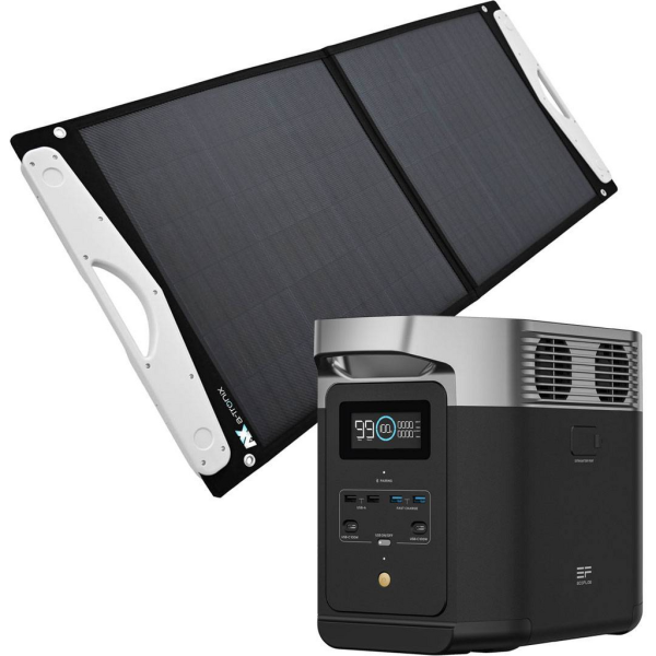 Kit solar autoinstalable 100W Ecoflow Delta 2 1024Wh con a-TroniX Vario panel solar plegable