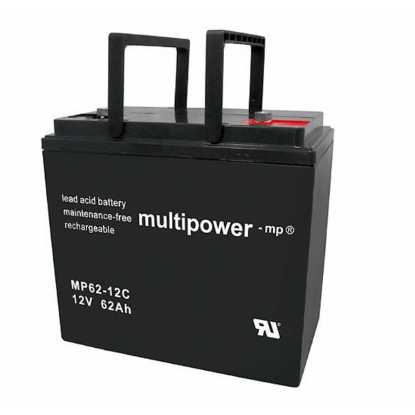 Batería Multipower MP62-12C . Tecnología AGM. 12V - 62Ah (226x135x214mm)