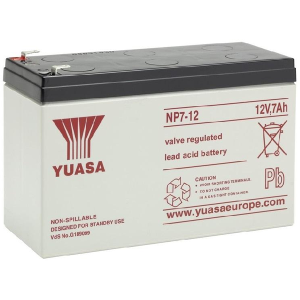 Batería Yuasa NP7-12. 12V - 7Ah (151x65x97,5mm)