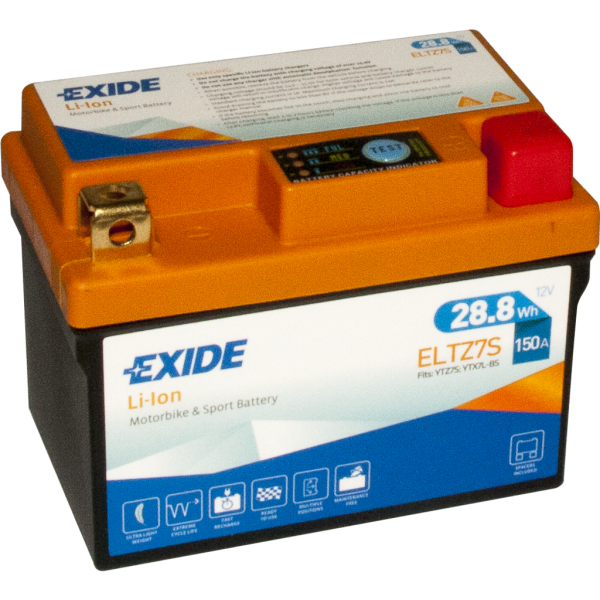Batería Exide-Litio ELTZ7S. 12V - 2,4Ah/150A (EN) (113x70x85mm)