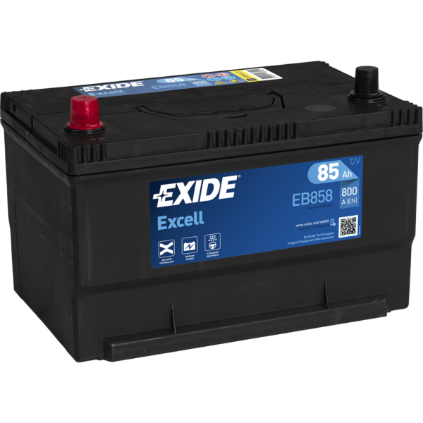 Batería Exide EB858 Excell. 12V - 85Ah/800A (EN) (306x192x192mm)
