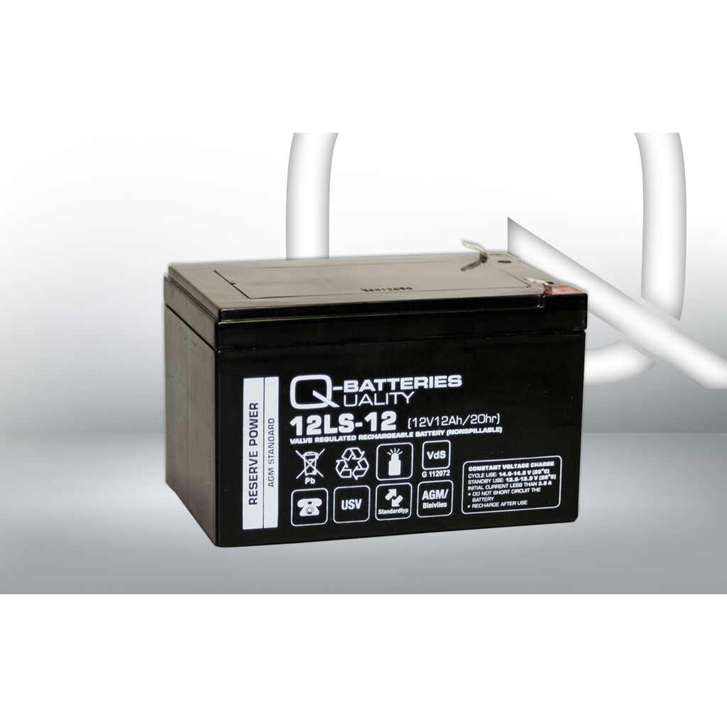 Batería Qbatteries 12LS-12 Agm Standard. Tecnología AGM. 12V - 12Ah (151x98x95mm)
