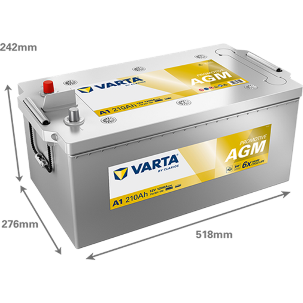 Batería Varta A1 Promotive Agm. Tecnología AGM. 12V - 210Ah/1200A (EN) 710 901 120 E65 2 Caja C 5 Batería Varta A1 Promotive Agm. Tecnología AGM. 12V - 210Ah/1200A (EN) 710 901 120 E65 2 Caja C - Imagen 5