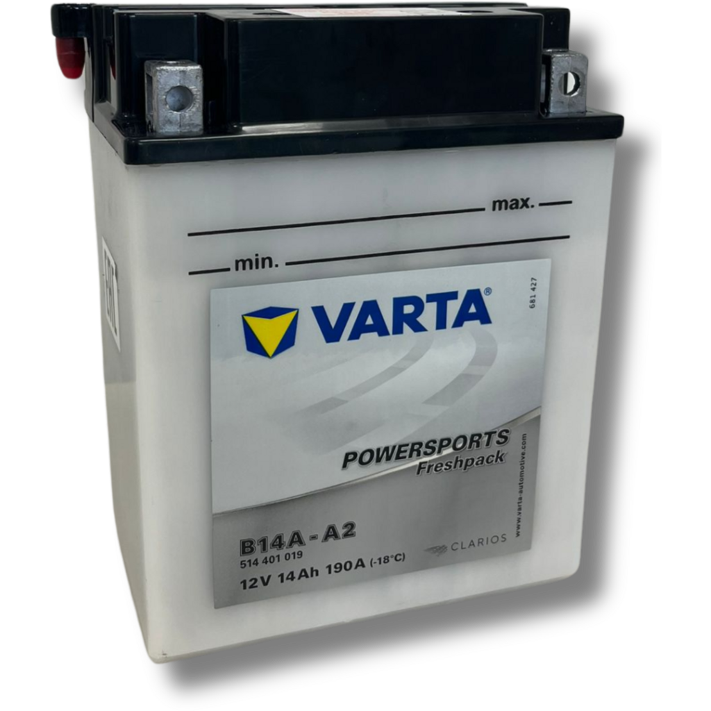 Batería Varta B14A-A2 Motocicleta. 12V - 14Ah/190A (EN) (135x90x177mm) 1 Batería Varta B14A-A2 Motocicleta. 12V - 14Ah/190A (EN) (135x90x177mm)