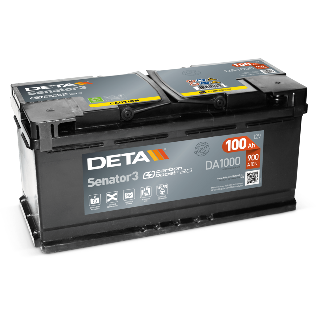 Batería Deta DA1000 Senator 3. 12V - 100Ah/900A (EN) Caja L5 1 Batería Deta DA1000 Senator 3. 12V - 100Ah/900A (EN) Caja L5