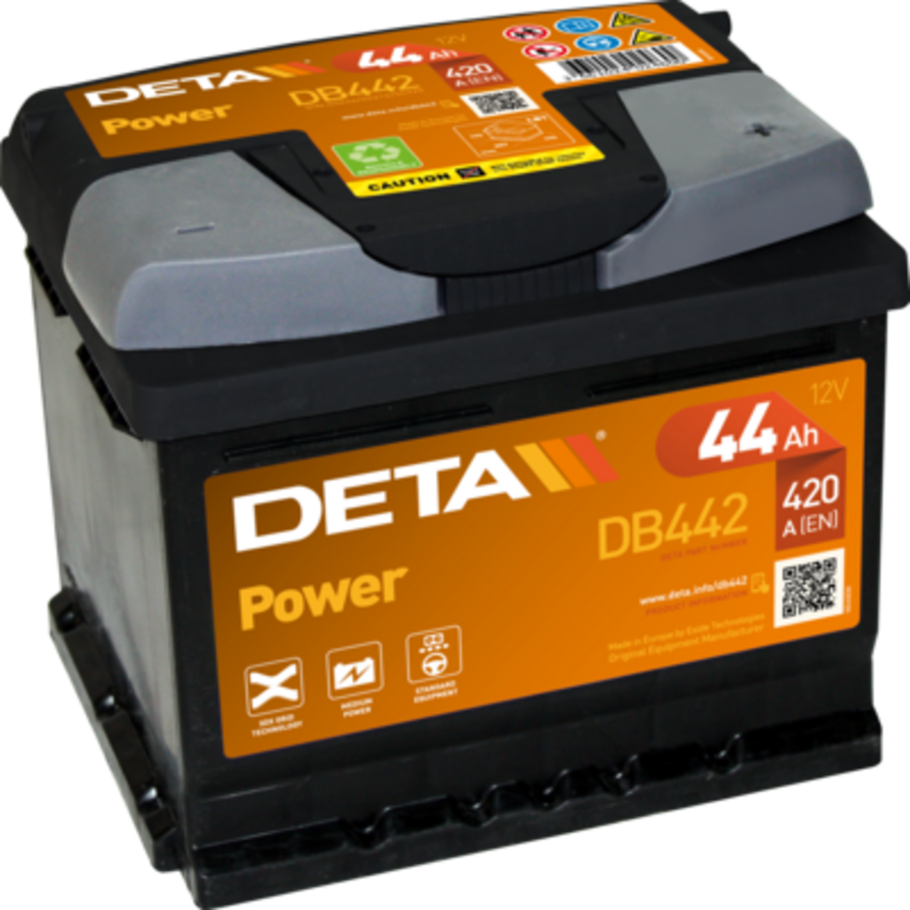 Batería Deta DB442 Power. 12V - 44Ah/420A (EN) Caja LB1 1 Batería Deta DB442 Power. 12V - 44Ah/420A (EN) Caja LB1