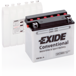 Batería Exide EB18L-A Moto 12V Conventional. 12V - 18Ah/190A (EN) (180x90x160mm)