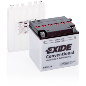 Batería Exide EB30L-B Moto 12V Conventional. 12V - 30Ah/300A (EN) (165x130x175mm)