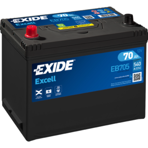 Batería Exide EB705 Excell. 12V - 70Ah/540A (EN) Caja D26