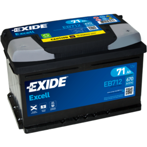 Batería Exide EB712 Excell. 12V - 71Ah/670A (EN) Caja LB3