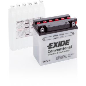 Batería Exide EB7L-B Moto 12V Conventional. 12V - 8Ah/85A (EN) (135x75x135mm)