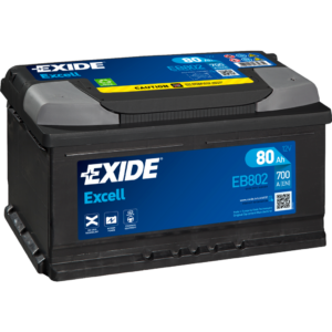 Batería Exide EB802 Excell. 12V - 80Ah/700A (EN) Caja LB4