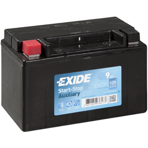 Batería Exide EK091 Baterias Auxiliares. Tecnología AGM. 12V - 9Ah/120A (EN) (150x90x105mm)