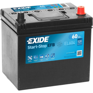 Batería Exide EL604 Efb. Tecnología EFB. 12V - 60Ah/520A (EN) Caja D23