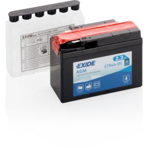 Batería Exide ETR4A-BS Moto 12V Agm. 12V - 2,3Ah/35A (EN) (115x50x85mm)