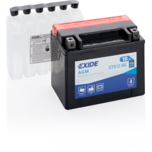 Batería Exide ETX12-BS Moto 12V Agm. Tecnología AGM. 12V - 10Ah/150A (EN) (150x90x130mm)