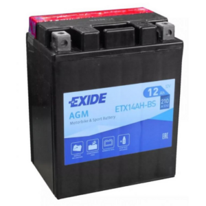 Batería Exide ETX14AH-BS Moto 12V Agm. 12V - 12Ah/210A (EN) (135x90x165mm)