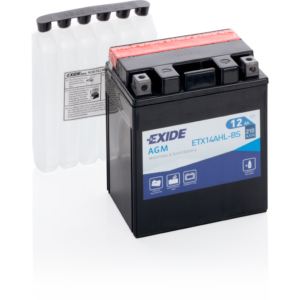 Batería Exide ETX14AHL-BS Moto 12V Agm. Tecnología AGM. 12V - 12Ah/210A (EN) (135x90x165mm)