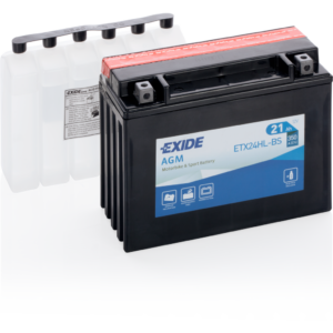 Batería Exide ETX24HL-BS Moto 12V Agm. 12V - 21Ah/350A (EN) (205x90x165mm)