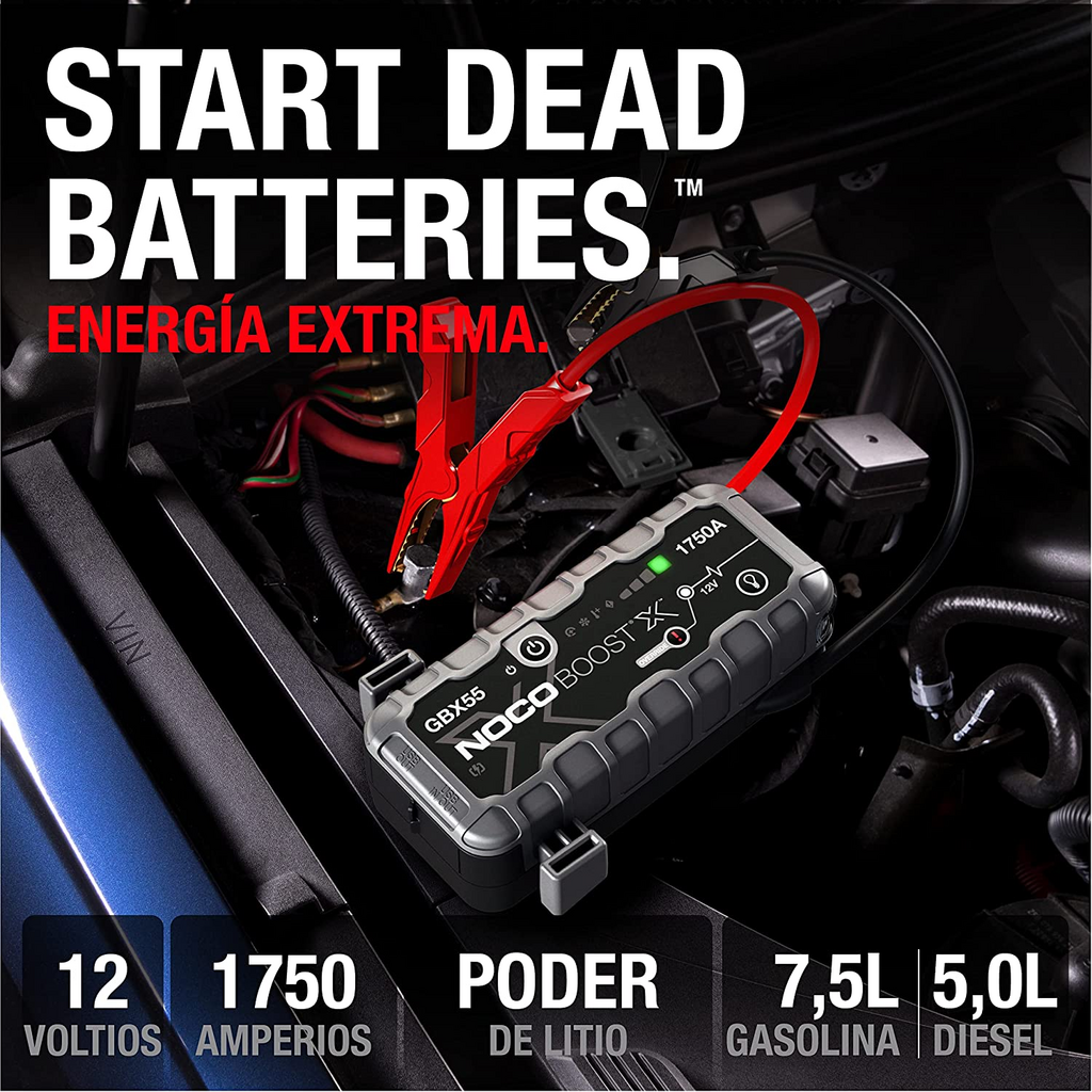 NOCO Boost X GBX55, 1750A 12V UltraSafe Arrancador de Litio 2 NOCO Boost X GBX55, 1750A 12V UltraSafe Arrancador de Litio - Imagen 2