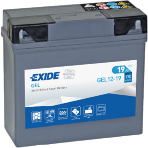 Batería Exide GEL12-19 Moto 12V Agm Ready. Tecnología AGM. 12V - 19Ah/170A (EN) (185x80x170mm)