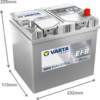 Batería Varta N65 Blue Dynamic Efb. Tecnología EFB. 12V - 65Ah/650A (EN) 565 501 065 D84 2 Caja D23