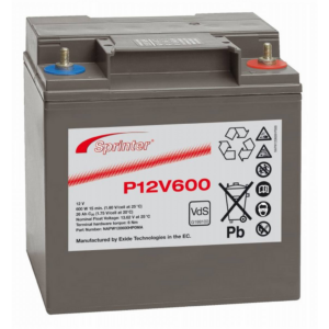 Batería Exide P12V600 Sprinter. Tecnología AGM. 12V - 24Ah (169x128x175mm)