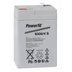 Batería Exide S306/4S Powerfit. Tecnología AGM. 6V - 4.5Ah (70x47x106mm)
