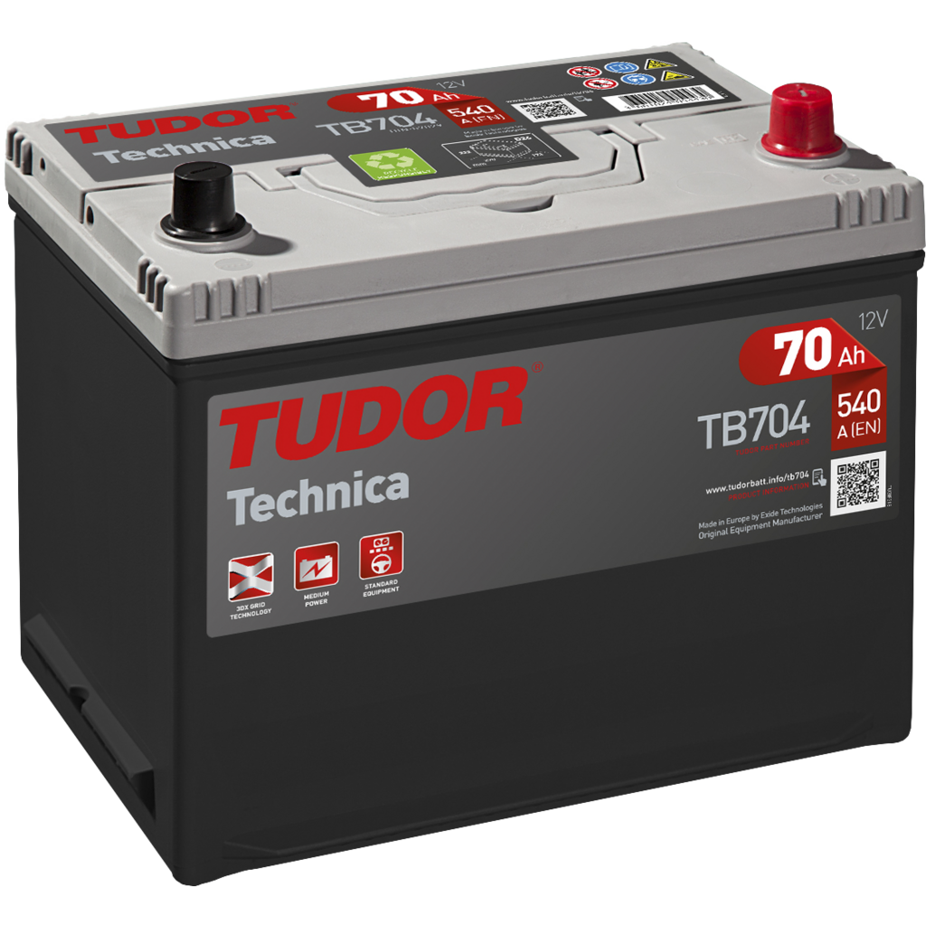 Batería TUDOR TECHNICA TB704 | 12V 70Ah 540A 1 Batería TUDOR TECHNICA TB704 | 12V 70Ah 540A
