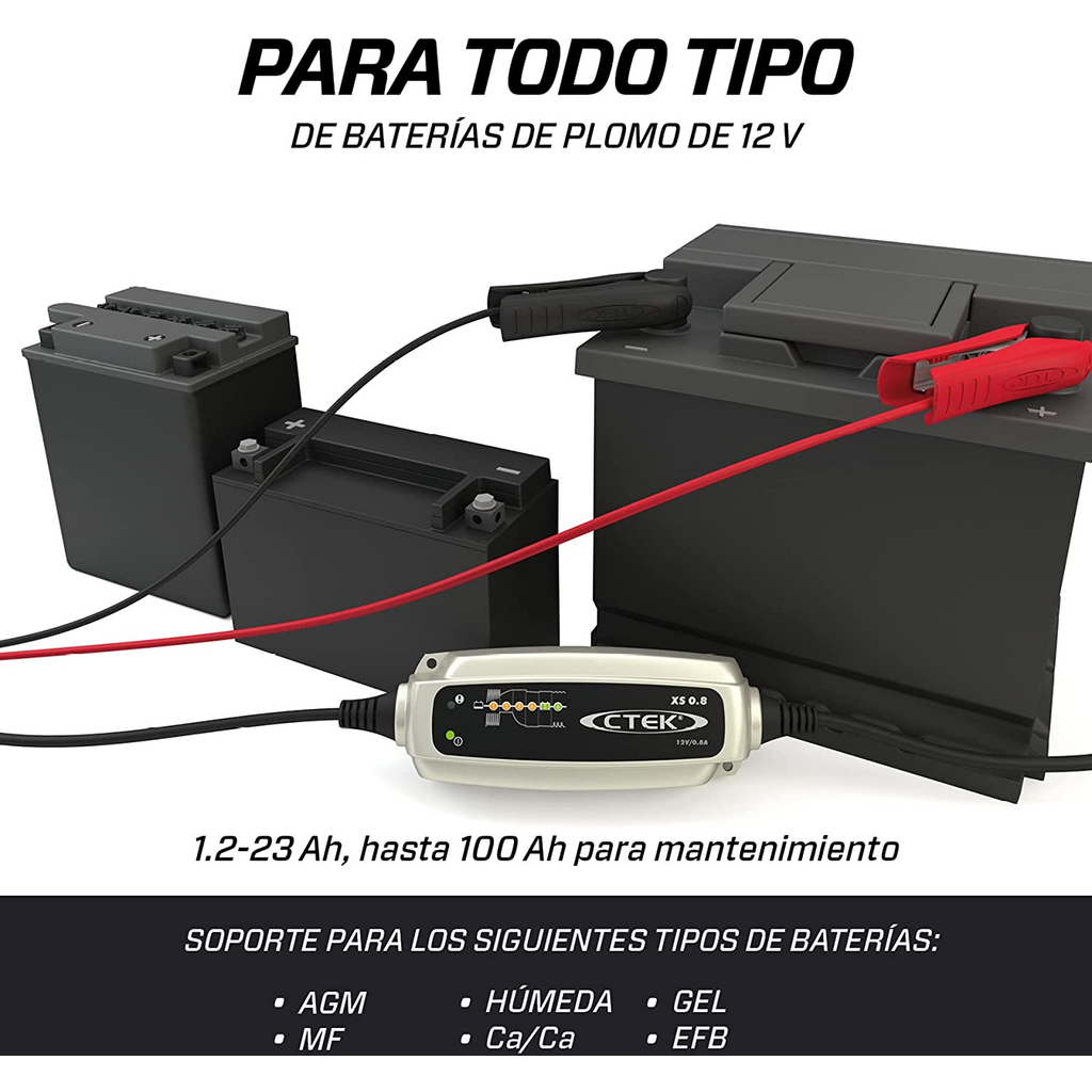 CTEK XS 0.8, Cargador Batería 12V 0.8A, Cargador Inteligente Baterias