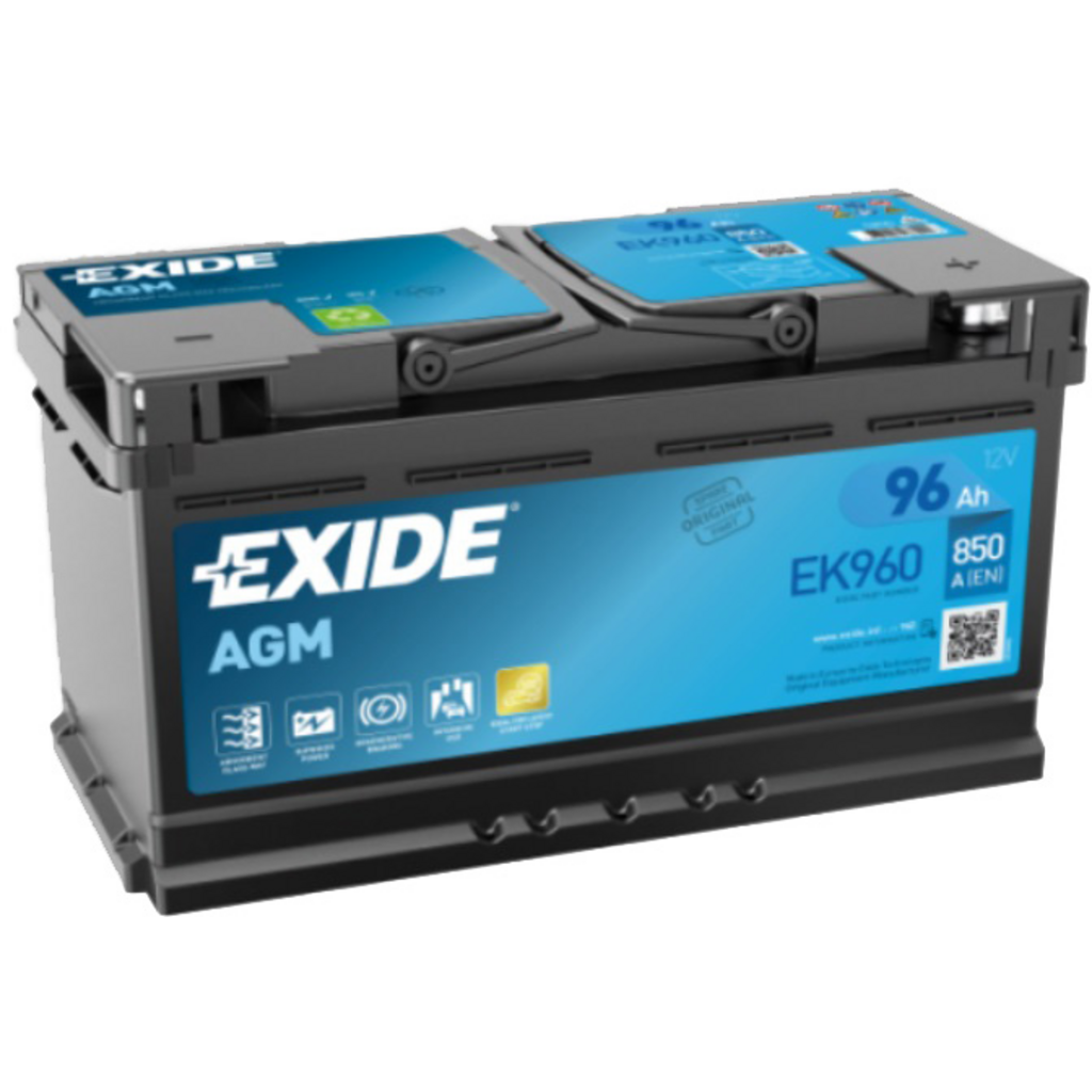 Batería Exide EK960 Agm. Tecnología AGM. 12V - 96Ah/850A (EN) Caja L5 1 Batería Exide EK960 Agm. Tecnología AGM. 12V - 96Ah/850A (EN) Caja L5