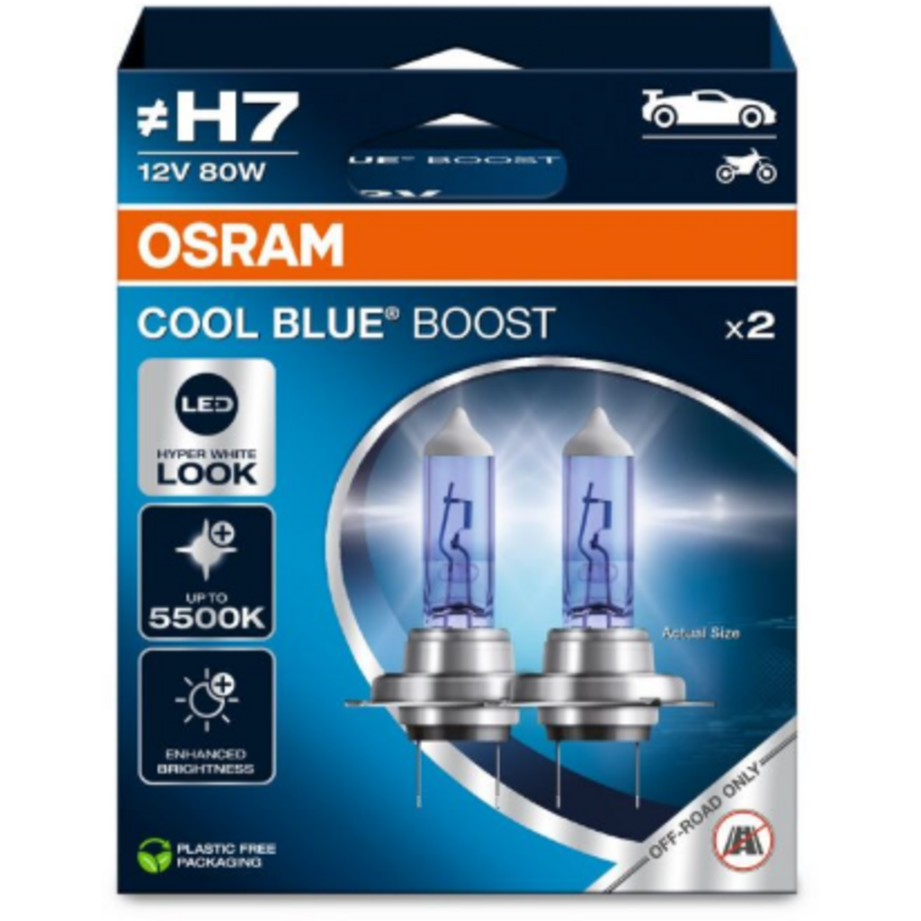 OSRAM COOL BLUE BOOST H7 12V 80W 5000K - Blíster 2 uds (Off-Road) 1 OSRAM COOL BLUE BOOST H7 12V 80W 5000K - Blíster 2 uds (Off-Road)