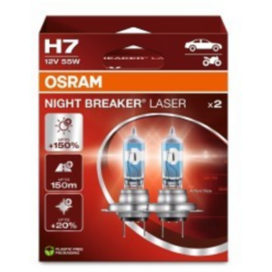 OSRAM NIGHT BREAKER LASER H7 12V 55W +150% Luz - Blíster 2 uds