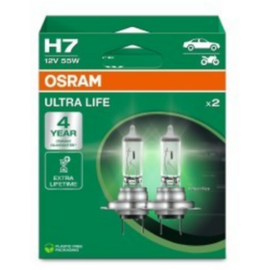 OSRAM ULTRA LIFE H7 12V 55W - Larga Duración (Blíster 2 uds)
